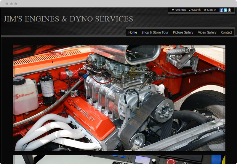 Redframe Photography Websites Client Example - Jim's Engines