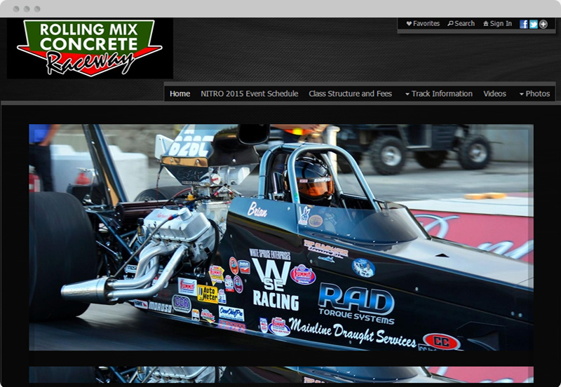 Redframe Photography Websites Client Example - Northland Motorsports Park