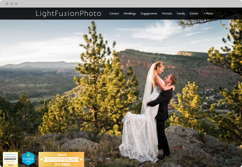 Redframe Photography Websites Client Example - Light Fusion Photo