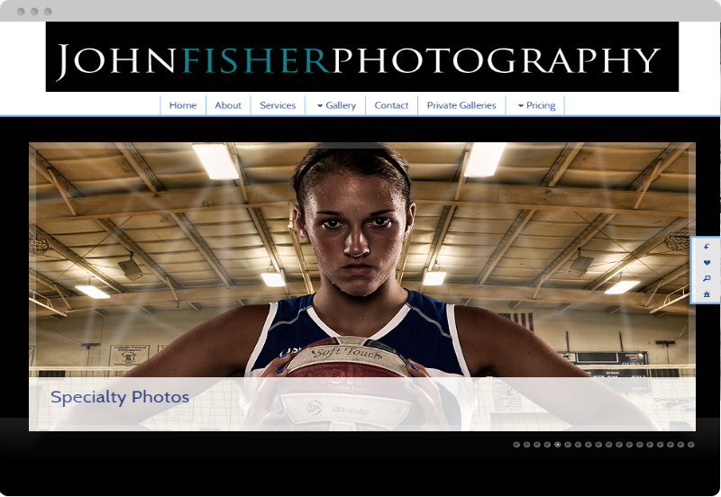 Redframe Photography Websites Client Example - John Fisher Photography