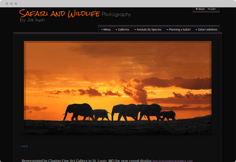 Redframe Photography Websites Client Example - Jim Irwin Wildlife