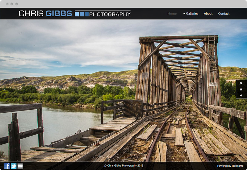 Redframe Photography Websites Client Example - Chris Gibbs Photography