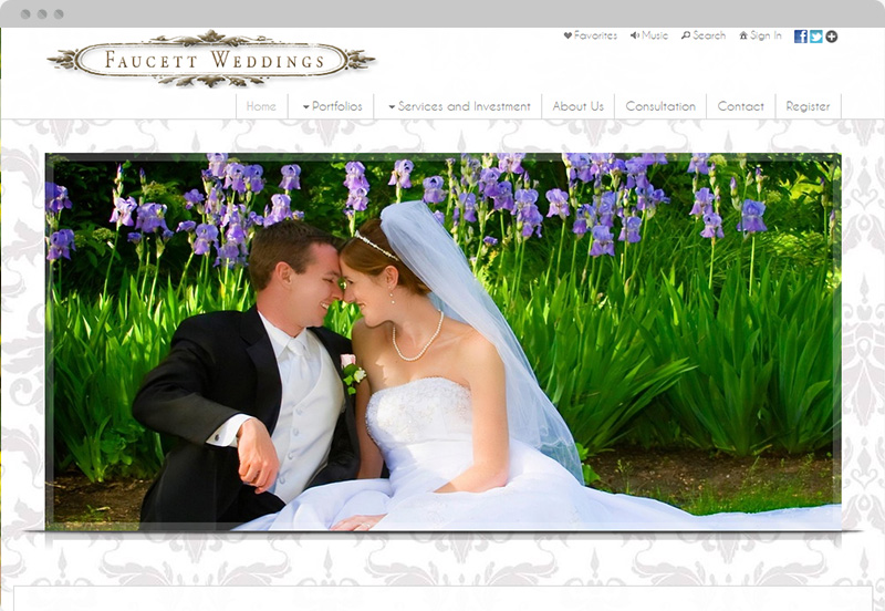 Redframe Photography Websites Client Example - Faucett Weddings