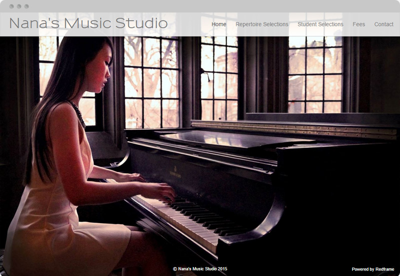 Redframe Photography Websites Client Example - Nana's Music Studio