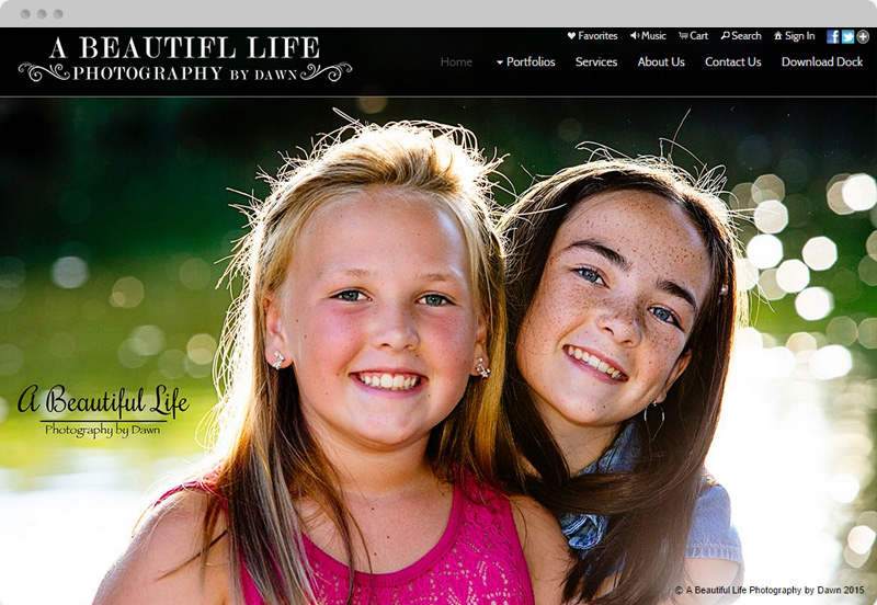 Redframe Photography Websites Client Example - A Beautiful Life By Dawn