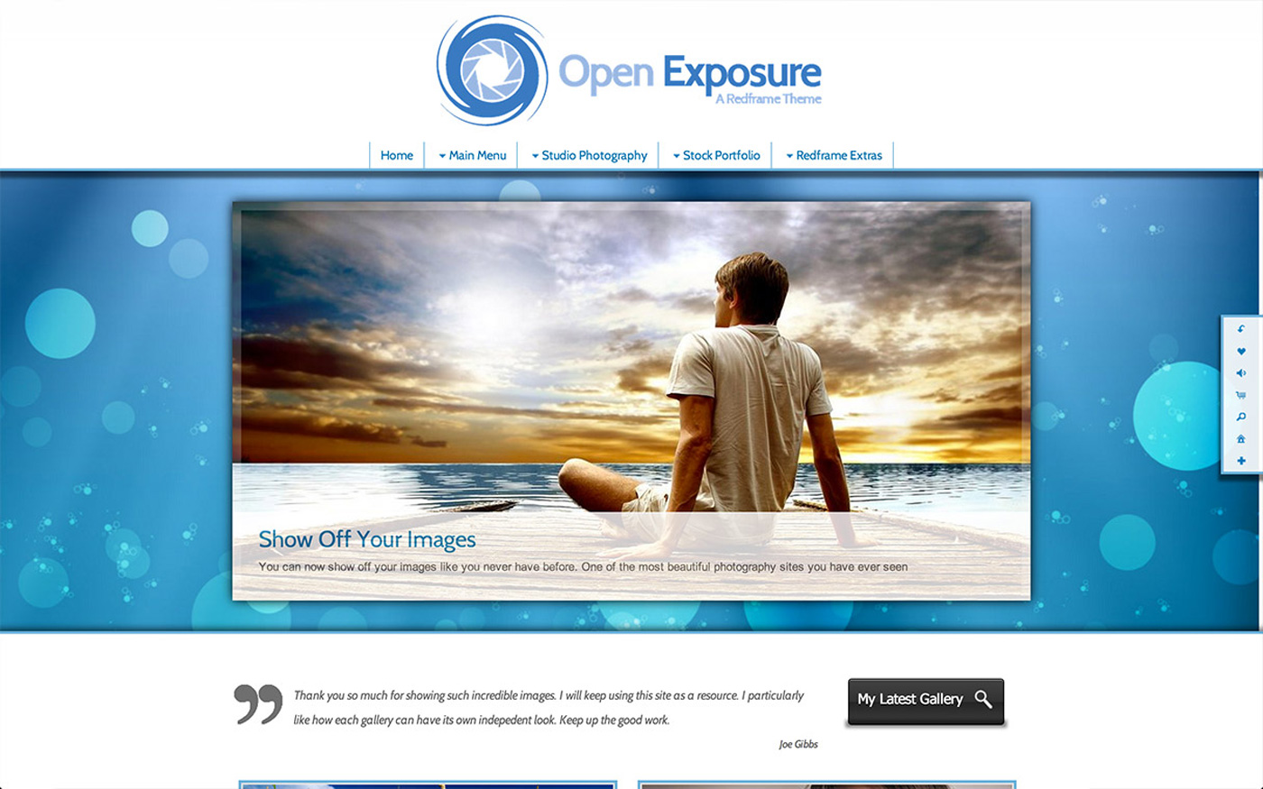 Redframe Open Exposure monitor screen